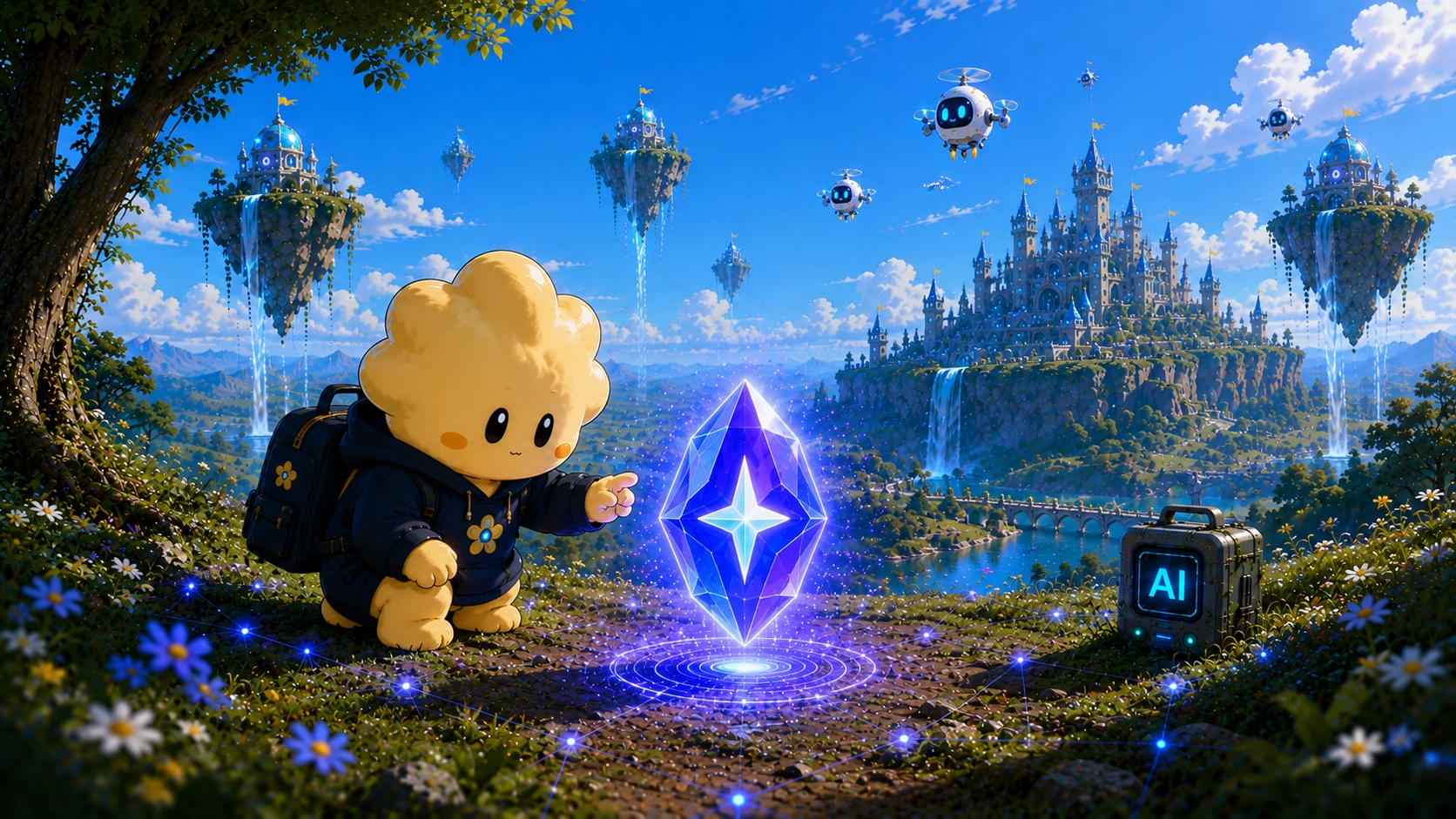 Max discovering a glowing Ameon crystal inside the Ameeba encrypted world