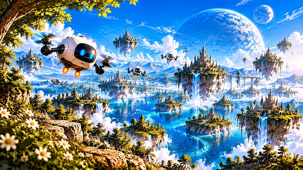 Above the Floating Islands, desktop wallpaper